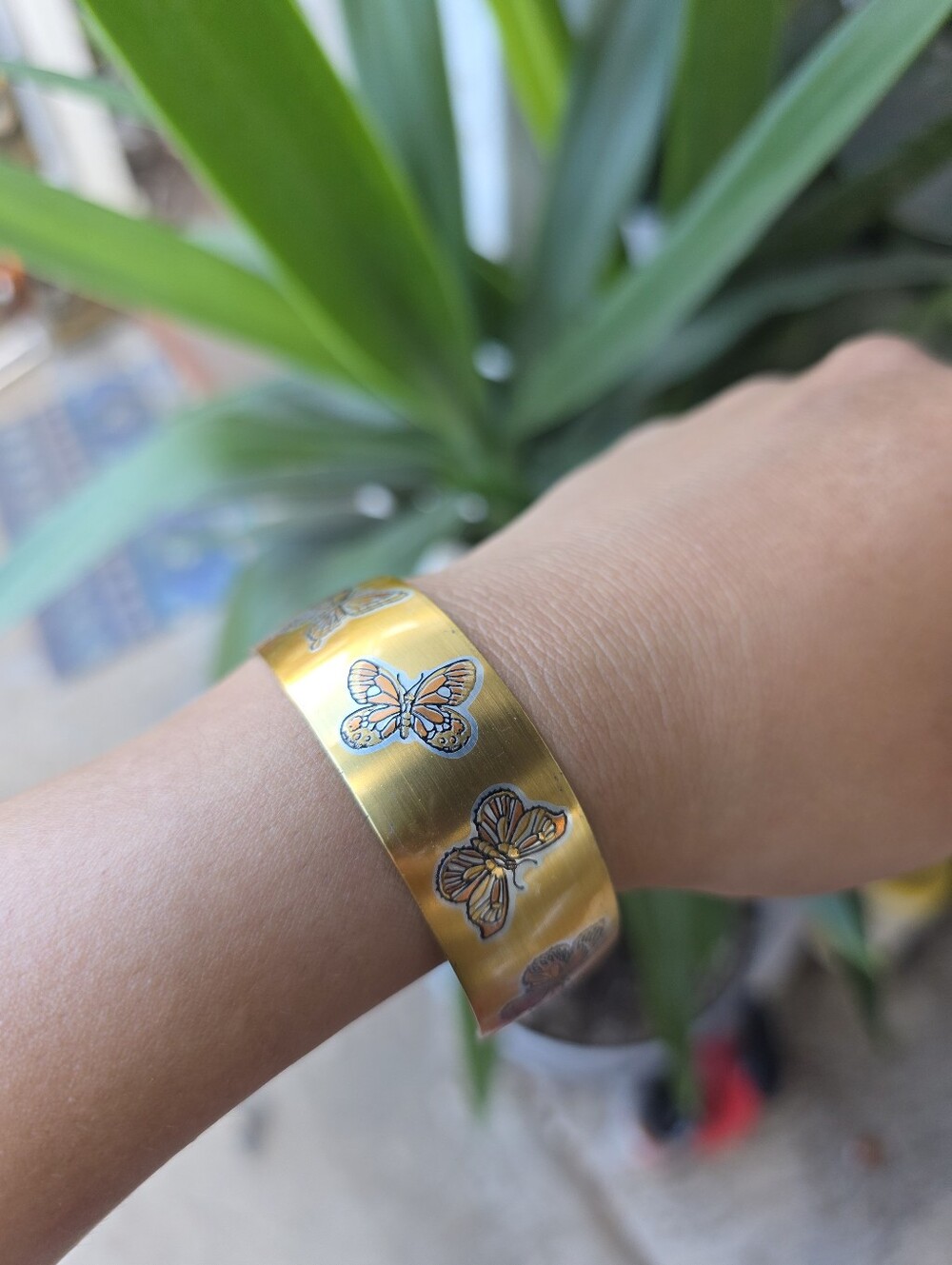 Reed & Barton Damascene Butterfly Cuff Bracelet